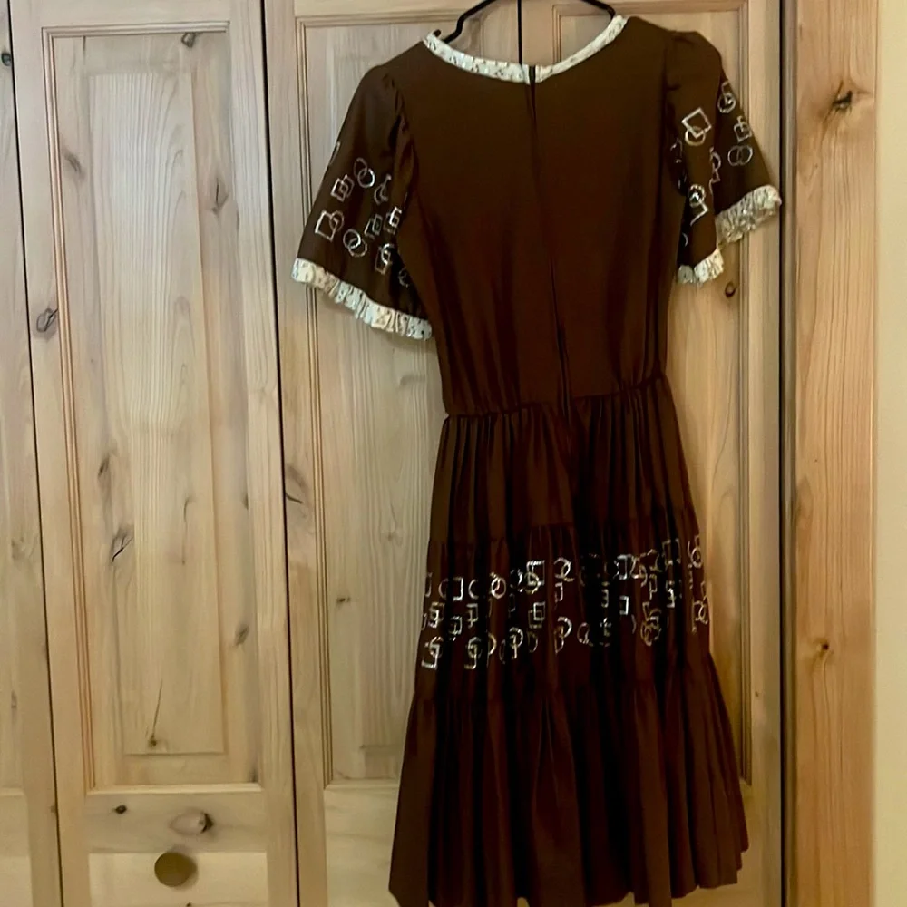 Vintage Western Wear Dress- Rockmount Ranch Wear Size 10 Brown - Picture 4 of 8